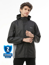 Waterproof Trekking Black Grey Rain Jacket - ZRR003