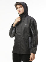 Waterproof Trekking Black Grey Rain Jacket - ZRR003 - Zeelretail